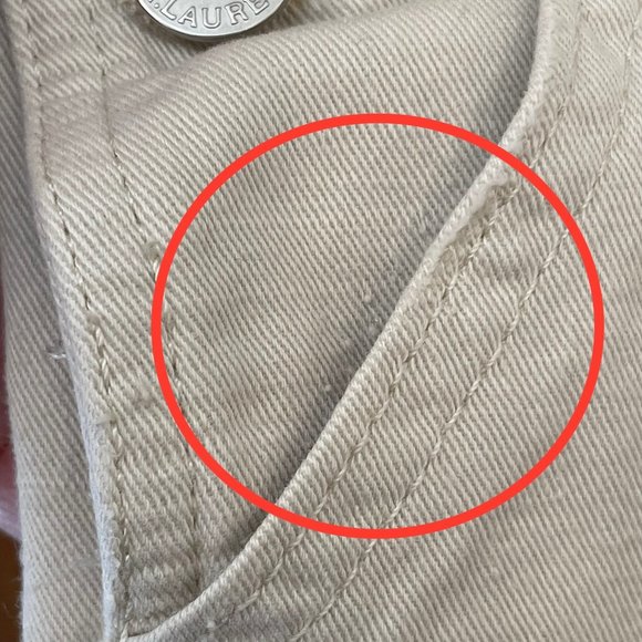 Polo Ralph Lauren Kids Girls L (12/14) Denim Shortalls Cream Beige 100% Cotton - Picture 9 of 15